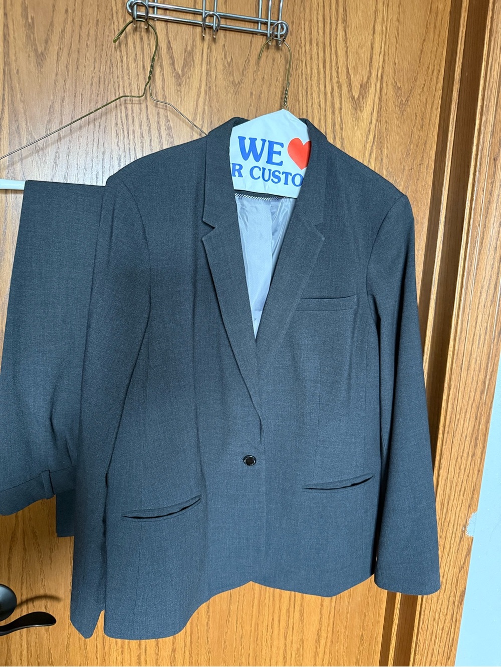 Calvin Klein Women's Dark Gray Two-Piece Suit Jacket